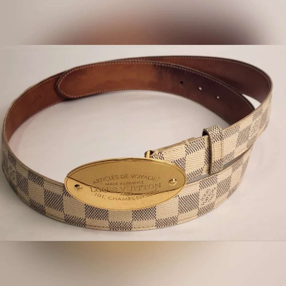Louis Vuitton Damier Azur Canvas Voyage Belt 100/40